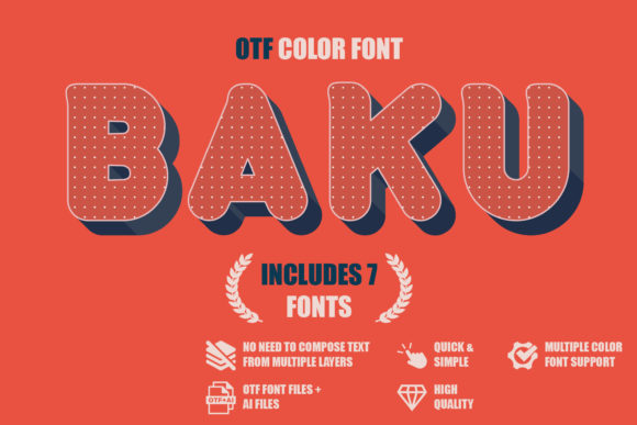 Baku: A Bold Color Font for Digital Sellers