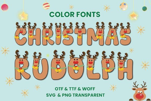Christmas Rudolph: A Playful Color Fonts Asset for Holiday Content