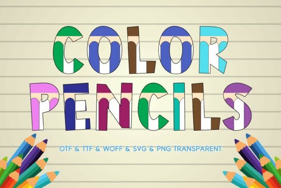 Color Pencils: A Playful Color Fonts Asset for Digital Sellers