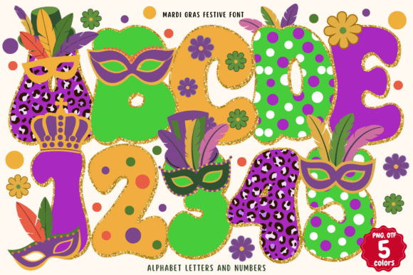 Mardi Gras Festive Fonts: Color Fonts for Festive Digital Products