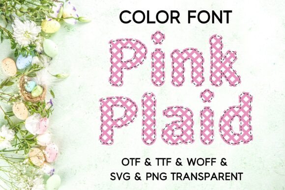 Pink Plaid: A Playful Color Font for Easter & Spring Digital Products