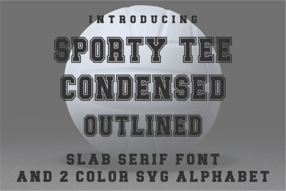 Sporty Tee Condensed Outlined Fonts: A Bold Serif for Handmade Energy