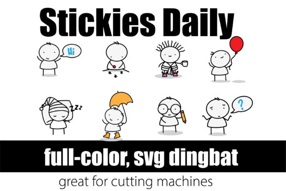 Stickies Daily: A Quirky Color Fonts Asset for Creative Sellers