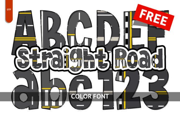 Straight Road: A Playful Color Fonts Choice