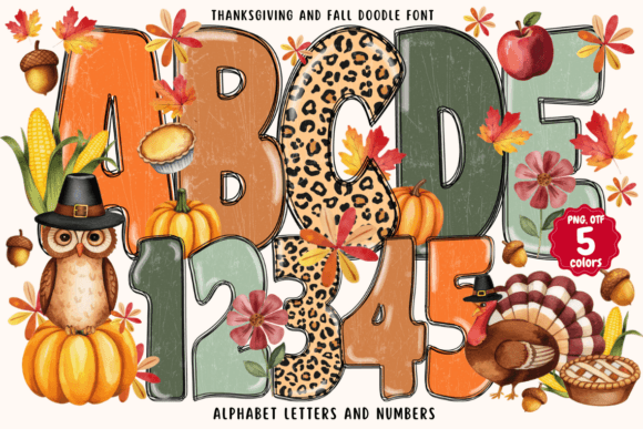 Thanksgiving and Fall Doodle: A Color Fonts Review for Local Brands